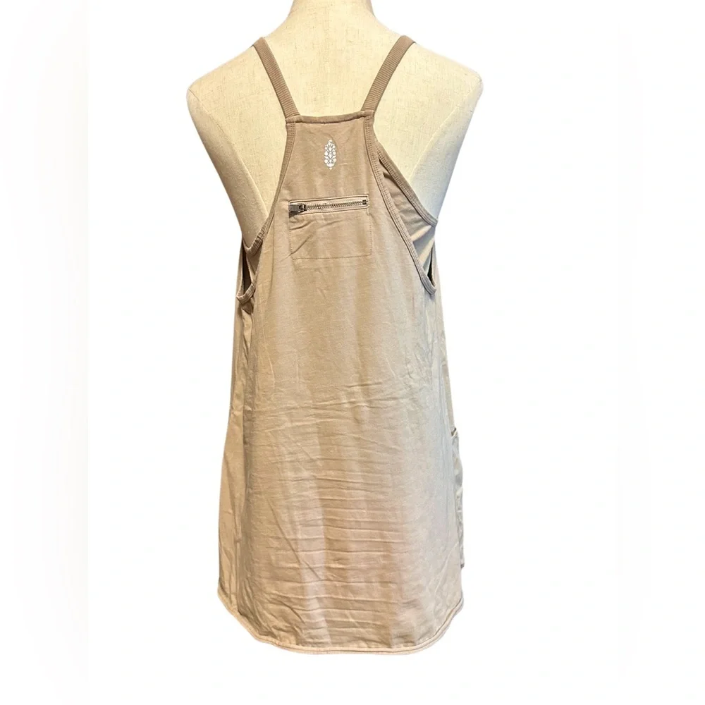 Free People Movement Hot Shot Romper Mini Dress in Mocha Latte Sz Small - Picture 8 of 14